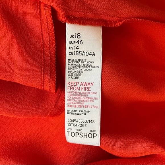 Topshop Orange Shirtdress with Drawstring Waist - Picture 7 of 9